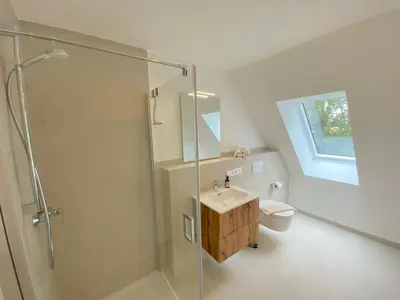 Ein Badezimmer in der Unterkunft Timmenhus - neue Ferienwohnungen im historischen Bauernhaus