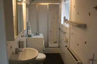 Ein Badezimmer in der Unterkunft Ferienwohnung Raphael Timmendorfer Strand Gorch-Fock-Straße