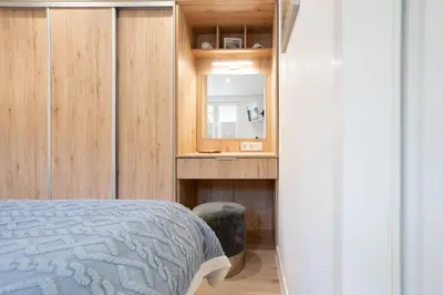 Ein Bett oder Betten in einem Zimmer der Unterkunft Ostseecamp Ferienhaus Lily Pond
