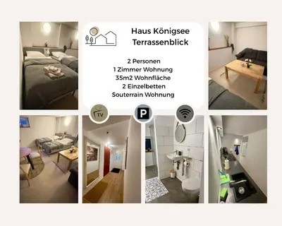 Ein Bett oder Betten in einem Zimmer der Unterkunft Haus Königsee 