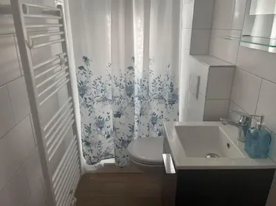 Ein Badezimmer in der Unterkunft Hanseglück-hübsche FeWo am Altstadtrand mit Wifi