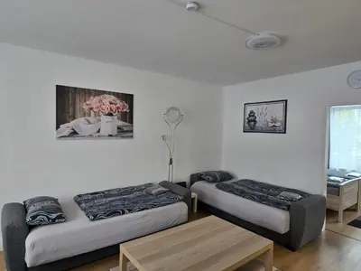Ein Sitzbereich in der Unterkunft Charmante Ferienwohnung im Herzen von Lübeck