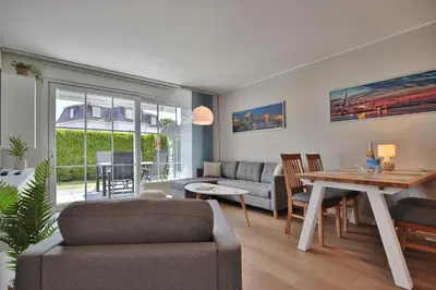 Ein Sitzbereich in der Unterkunft Residenz am Kurpark Appartement 2