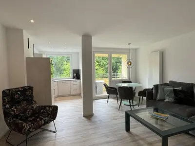 Ein Sitzbereich in der Unterkunft Nordmeer Comfortable holiday residence