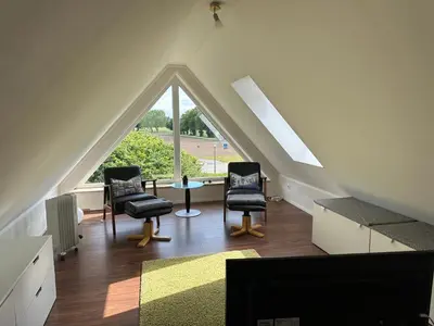 Ein Sitzbereich in der Unterkunft Seewind OG
