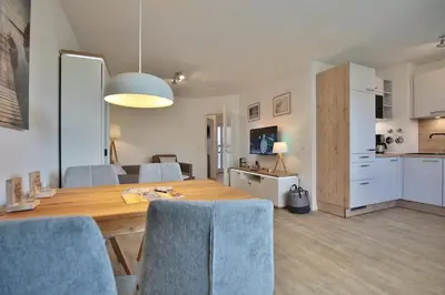 Küche/Küchenzeile in der Unterkunft Haus Ostseeallee 33 Appartement 8 Strandhafer