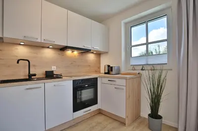 Küche/Küchenzeile in der Unterkunft Haus Ostseeallee 33 Appartement 8 Strandhafer