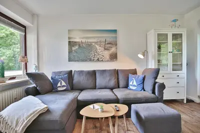 Ein Sitzbereich in der Unterkunft BeachLife Appartement 10