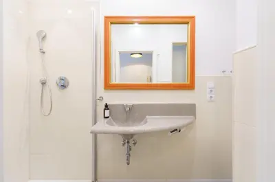 Ein Badezimmer in der Unterkunft Apartment mit Wasserblick