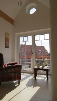 Ein Sitzbereich in der Unterkunft Seeblick