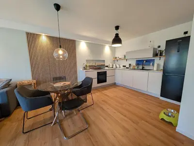 Küche/Küchenzeile in der Unterkunft Ruhige Terrassenwohnung in Strandnähe Sierksdorf für bis zu 4 Personen