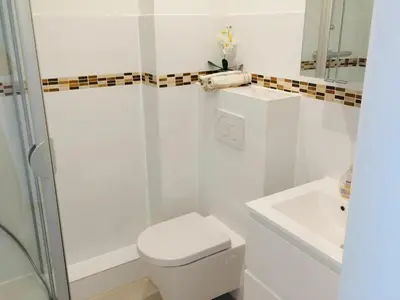 Ein Badezimmer in der Unterkunft Ferienwohnung in Timmendorfer Strand, Niendorf an der Ostsee