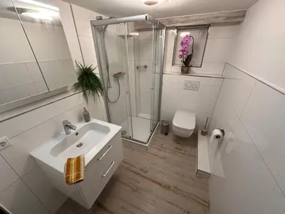Ein Badezimmer in der Unterkunft SouterrainWohnung zwischen Hamburg und Ostsee