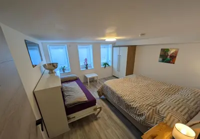 Ein Bett oder Betten in einem Zimmer der Unterkunft SouterrainWohnung zwischen Hamburg und Ostsee