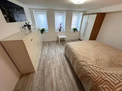 Ein Bett oder Betten in einem Zimmer der Unterkunft SouterrainWohnung zwischen Hamburg und Ostsee
