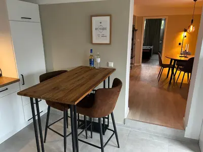 Küche/Küchenzeile in der Unterkunft Traumhafte Ferienwohnung zwischen Ostsee und Hansestadt