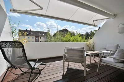 Ein Balkon oder eine Terrasse in der Unterkunft Haus Bergstraße 35 Appartement 02