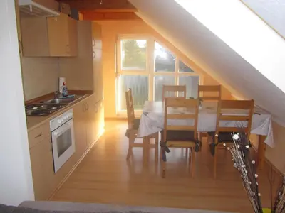 Küche/Küchenzeile in der Unterkunft Ferienhaus Bolliger Apartment 3