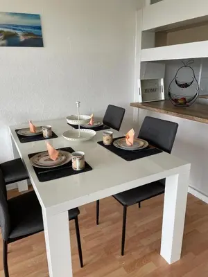 Ein Sitzbereich in der Unterkunft Ferienpark Sierksdorf Haus 5 WE 595