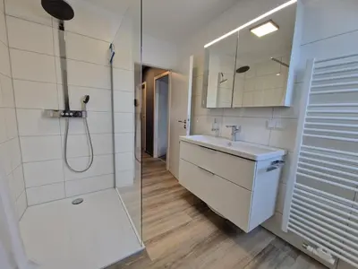 Ein Badezimmer in der Unterkunft Haus Aalweg Haffkrug