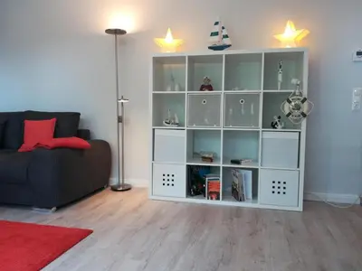 Ein Sitzbereich in der Unterkunft Fewo Seelöwe Haffkrug Strandallee 88 b