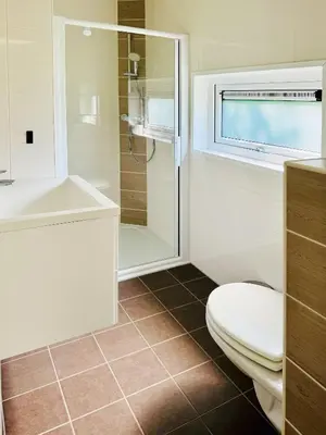 Ein Badezimmer in der Unterkunft Gronenberger Mühle Haus 22