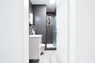 Ein Badezimmer in der Unterkunft Ferienwohnung Klein & Fein