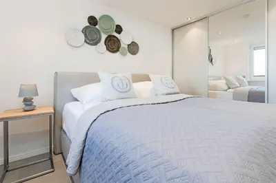 Ein Bett oder Betten in einem Zimmer der Unterkunft Appartementhausanlage Wennseestraße Wenn 43