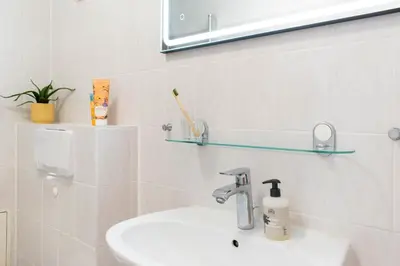 Ein Badezimmer in der Unterkunft Ferienwohnung Sanddorn - Scharbeutz