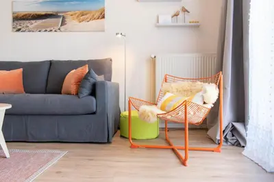 Ein Sitzbereich in der Unterkunft Ferienwohnung Sanddorn - Scharbeutz