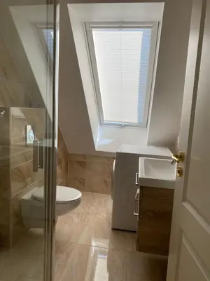 Ein Badezimmer in der Unterkunft Haus zum Strand Seestern