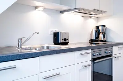 Küche/Küchenzeile in der Unterkunft Land Idyll Warnsdorf - Wohnung 