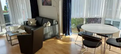 Ein Sitzbereich in der Unterkunft Witthus am Meer