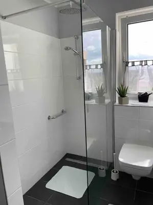 Ein Badezimmer in der Unterkunft Über den Dächern der Hansestadt