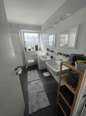 Ein Badezimmer in der Unterkunft Über den Dächern der Hansestadt