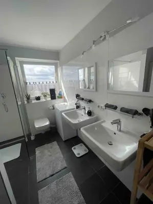 Ein Badezimmer in der Unterkunft Über den Dächern der Hansestadt