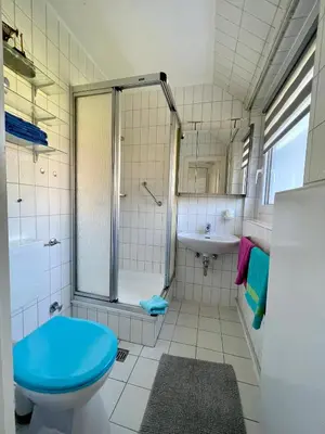 Ein Badezimmer in der Unterkunft Ferienwohnung Bach in Travemünde