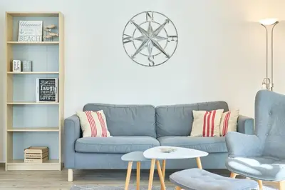 Ein Sitzbereich in der Unterkunft Residenz Niendorf Apartment 23