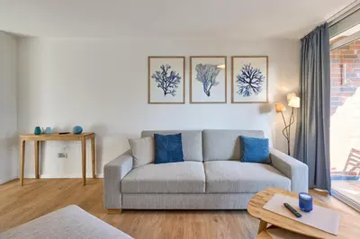 Ein Sitzbereich in der Unterkunft Pelka-Loft