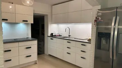 Küche/Küchenzeile in der Unterkunft Ferienhaus Achterhus für Familien & Homeoffice