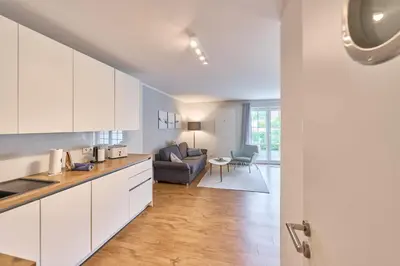 Küche/Küchenzeile in der Unterkunft Ferienwohnung Robbe Timmendorfer Strand