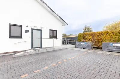 Ein Balkon oder eine Terrasse in der Unterkunft Ferienhaus Admirals Huus Niendorf