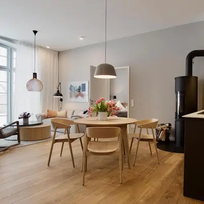 Ein Sitzbereich in der Unterkunft Schöne Aussicht Rosenhagen Haus 5