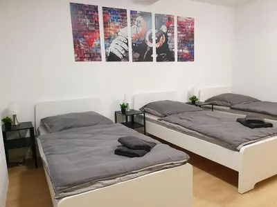 Ein Bett oder Betten in einem Zimmer der Unterkunft Beautiful Apartment in Bad Oldesloe