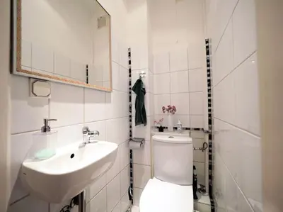 Ein Badezimmer in der Unterkunft Altbauwohnung im Herzen Lübecks