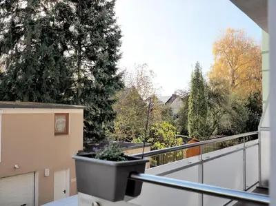 Ein Balkon oder eine Terrasse in der Unterkunft Altbauwohnung im Herzen Lübecks