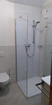 Ein Badezimmer in der Unterkunft Haus Seestern mit Meerblick, Sauna und Kaminofen