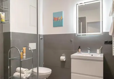 Ein Badezimmer in der Unterkunft Ferienwohnung Hummer Scharbeutz