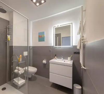 Ein Badezimmer in der Unterkunft Ferienwohnung Hummer Scharbeutz