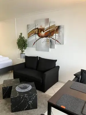 Ein Sitzbereich in der Unterkunft Meerblick Wolke 7